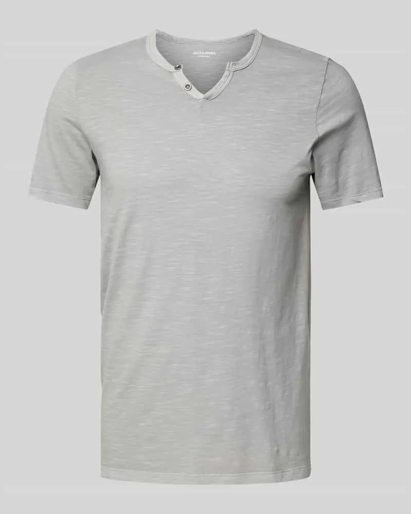 Jack & Jones T-Shirt mit V-Ausschnitt Hellgrau