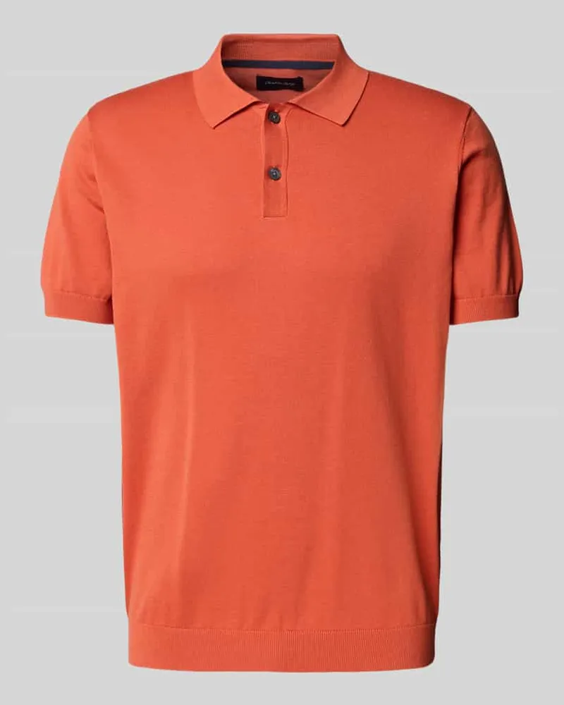 Christian Berg Poloshirt mit Label-Detail Kupfer
