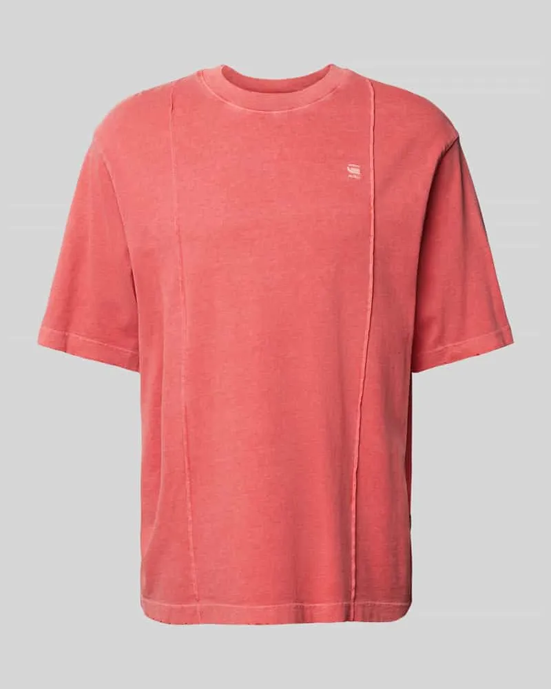 G-STAR RAW T-Shirt mit Label-Stitching Hellrot
