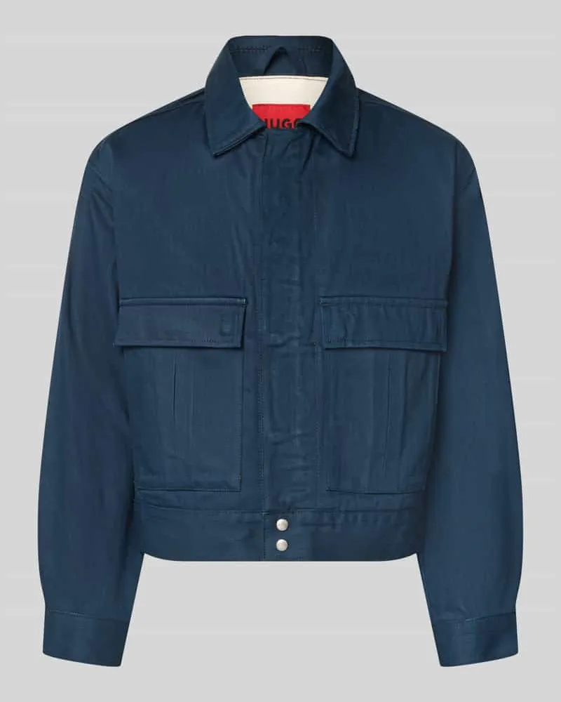 HUGO BOSS Relaxed Fit Jeansjacke aus reiner Baumwolle Modell ' 083/1 Jeansblau