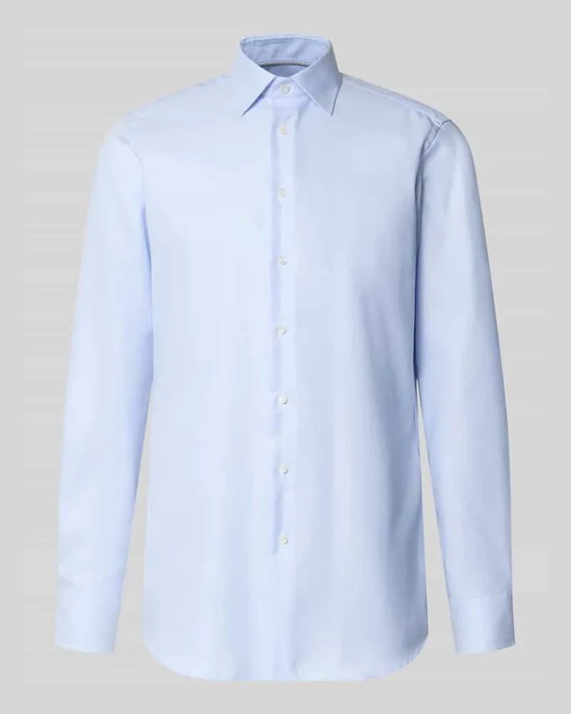 Christian Berg Extralanges Regular Fit Business-Hemd mit Kentkragen Bleu
