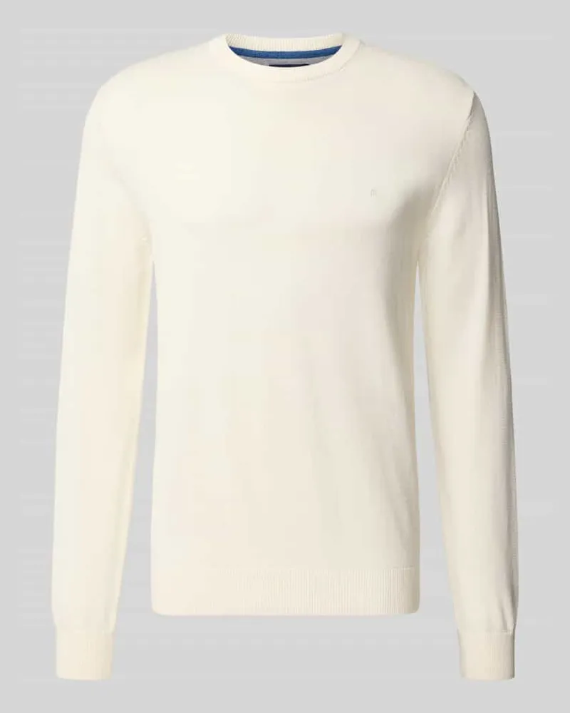 Christian Berg Regular Fit Strickpullover aus Baumwoll-Woll-Mix Offwhite