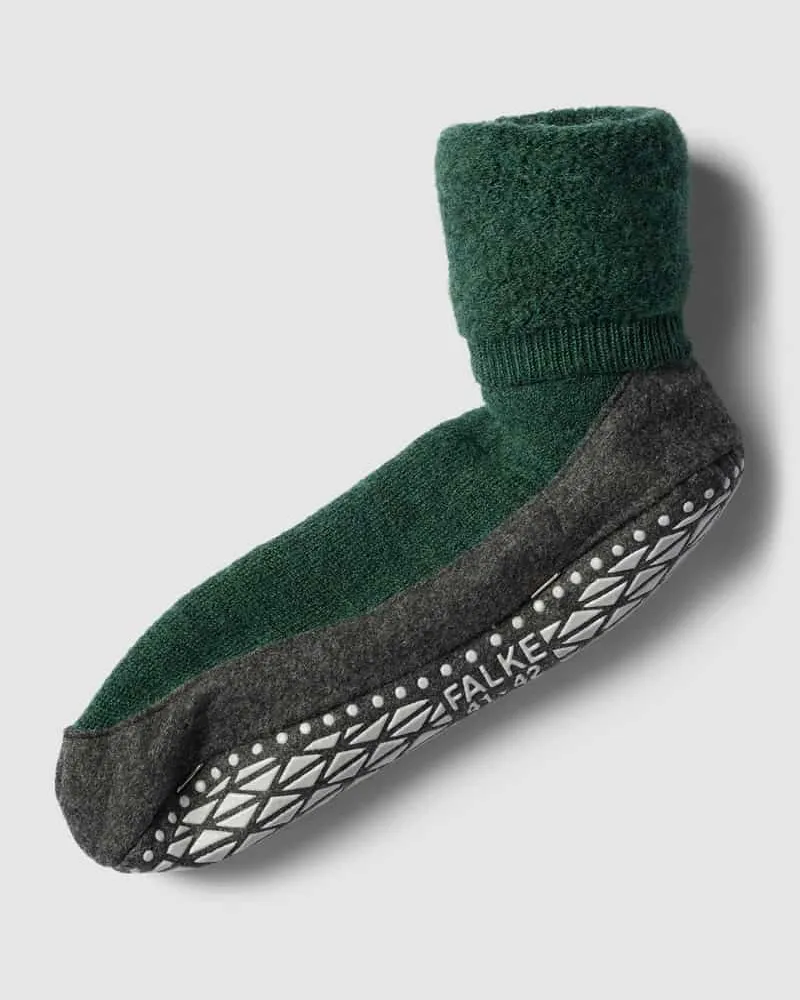 Falke Socken mit elastischem Rippenbündchen Modell 'COSYSHOES Dunkelgruen