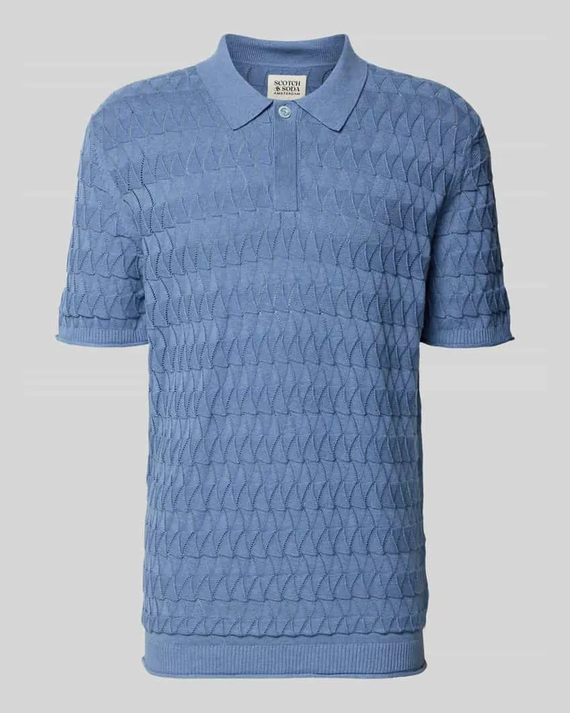 Scotch&Soda Regular Fit Poloshirt mit Strukturmuster Hellblau