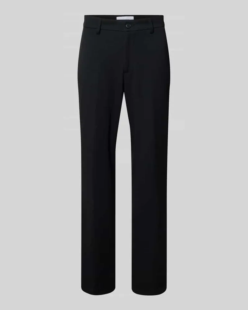 LES DEUX Regular Fit Anzughose mit Gürtelschlaufe Black