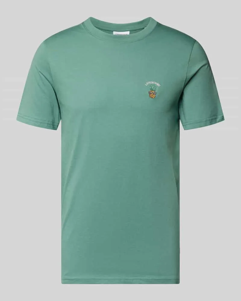 Lindbergh T-Shirt mit Stitching und Rundhalsausschnitt Dunkelgruen