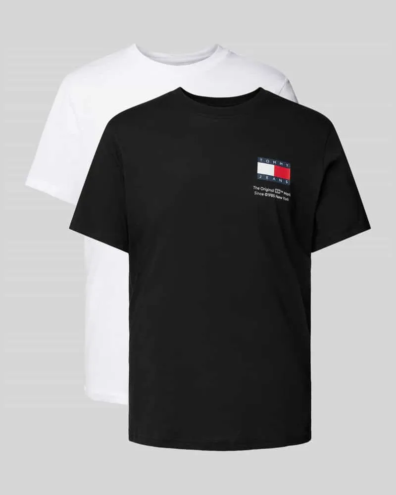 Tommy Hilfiger Slim Fit T-Shirt mit Logo-Stitching im 2er-Pack 