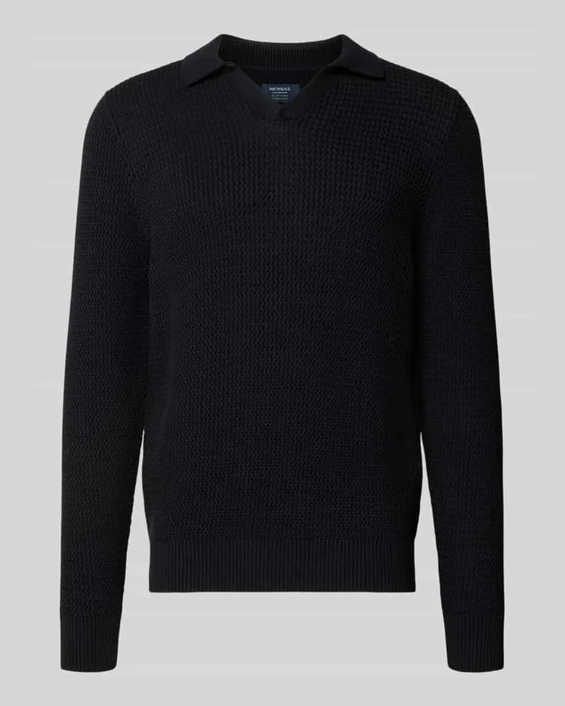 McNeal Strickpullover mit gerippten Abschlüssen Black