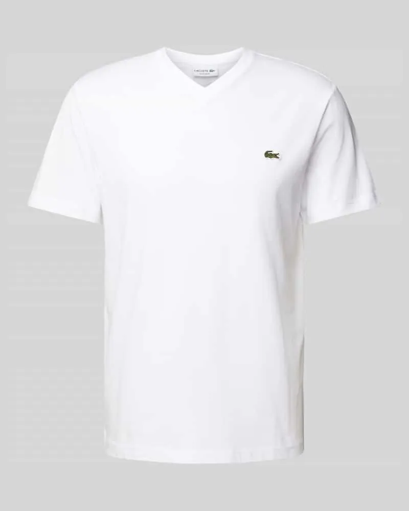 Lacoste T-Shirt mit Label-Stitching Modell 'Basic 