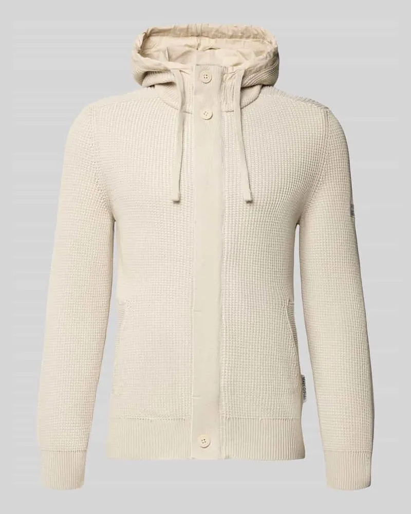 Marc O'Polo Regular Fit Strickjacke aus reiner Baumwolle Ecru