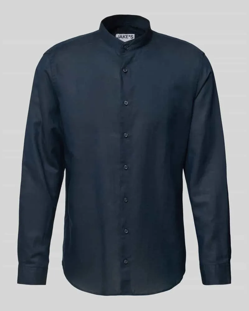JAKE*S Slim Fit Freizeithemd aus Leinen-Baumwoll-Mix 