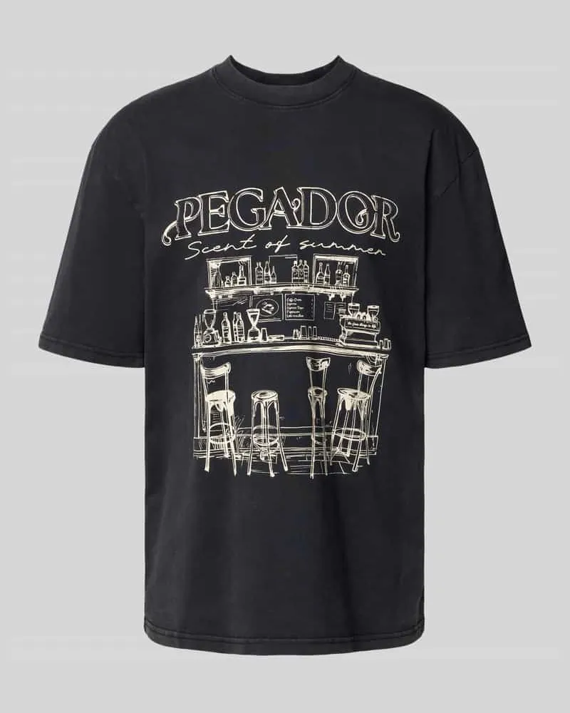PEGADOR Oversized T-Shirt mit Label-Print Modell 'Barno Black