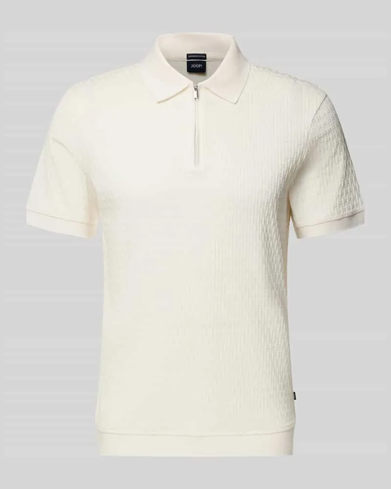 JOOP! Slim Fit Poloshirt mit Reißverschluss Modell 'Franciscojose Offwhite