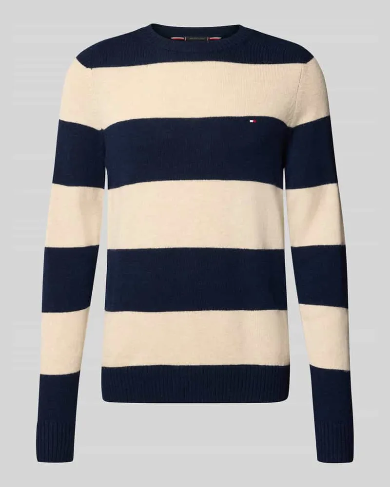 Tommy Hilfiger Regular Fit Strickpullover aus feinster Wolle Marine
