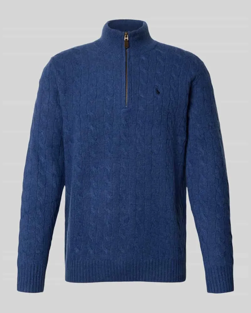 Ralph Lauren Strickpullover aus Baumwoll-Kaschmir-Mix mit Stehkragen 
