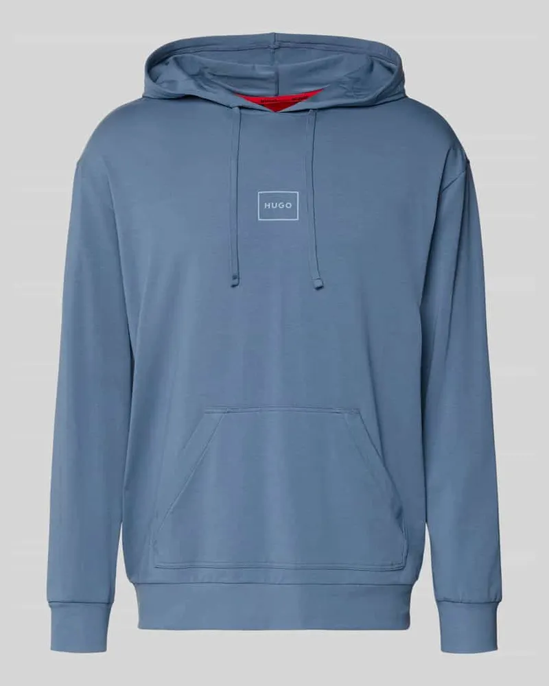HUGO BOSS Regular Fit Hoodie aus Baumwoll-Mix Modell 'LAZE Jeansblau
