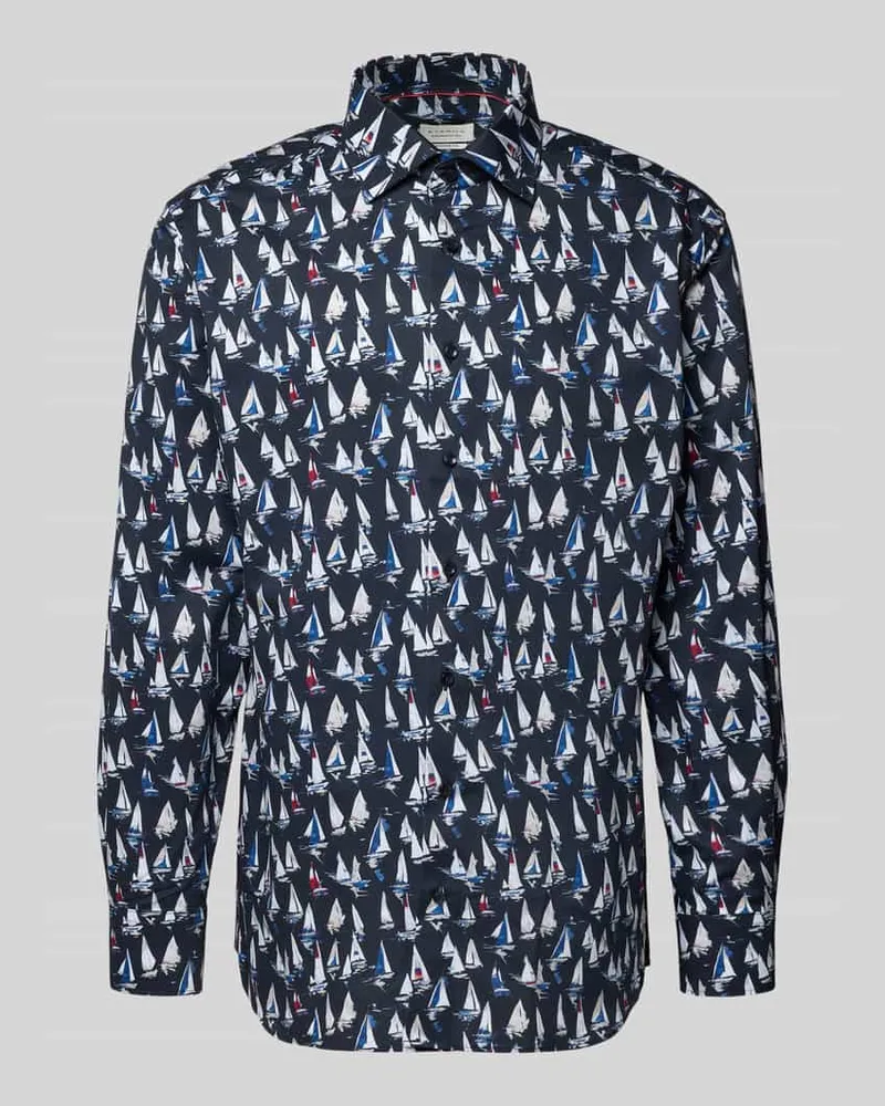 Eterna Regular Fit Business-Hemd mit Kentkragen Marine