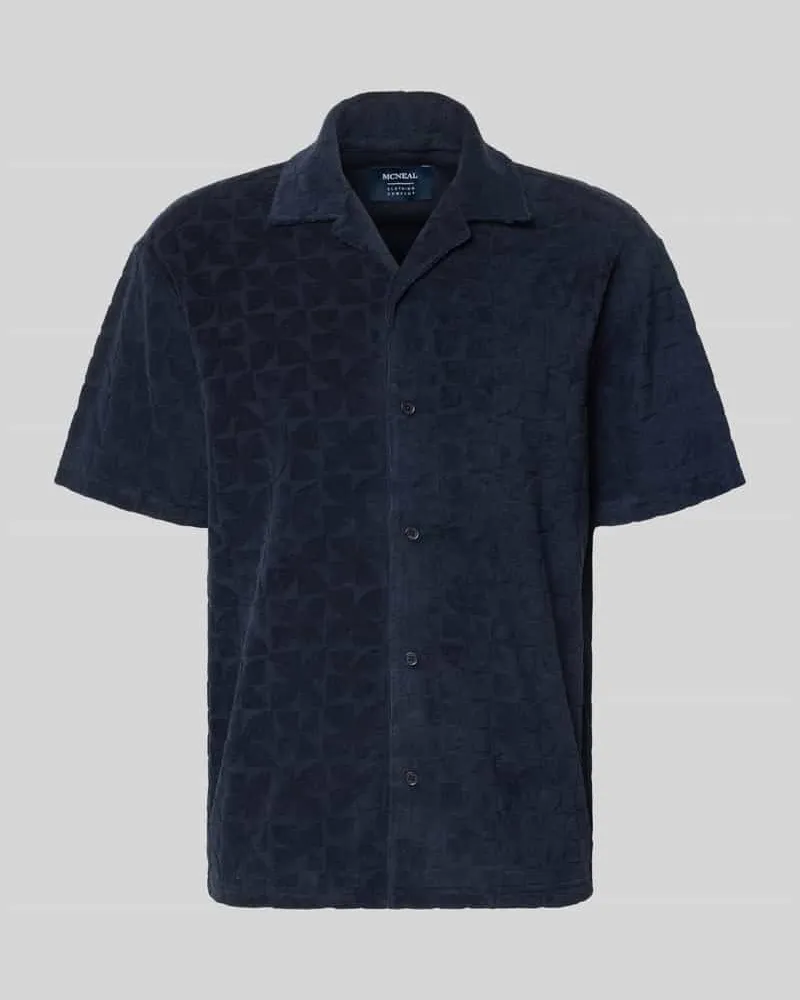 McNeal Regular Fit Freizeithemd mit Strukturmuster Dunkelblau