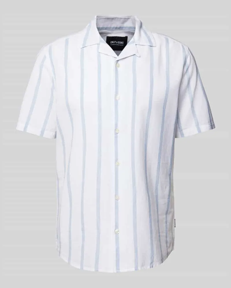 Only & Sons Regular Fit Freizeithemd aus Baumwoll-Mix mit Leinen-Anteil Modell 'CASEY 