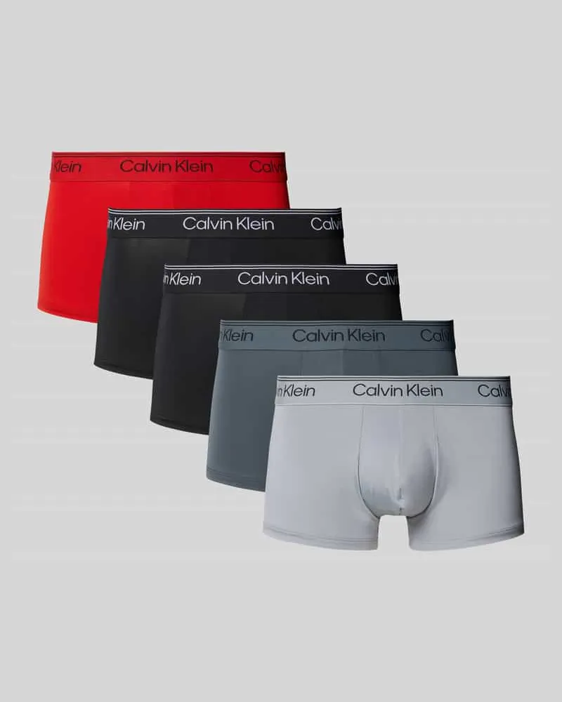 Calvin Klein Trunks mit elastischem Logo-Bund im 5er-Pack Hellgrau