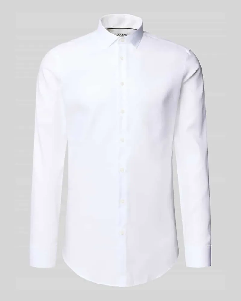 JAKE*S Slim Fit Business-Hemd mit Kentkragen 