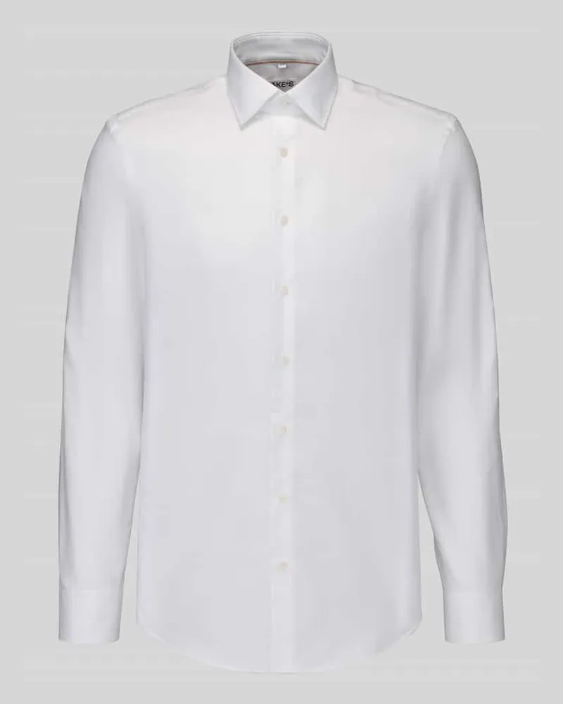 JAKE*S Super Slim Fit Businesshemd aus reiner Baumwolle in Prämiumqualität Weiss