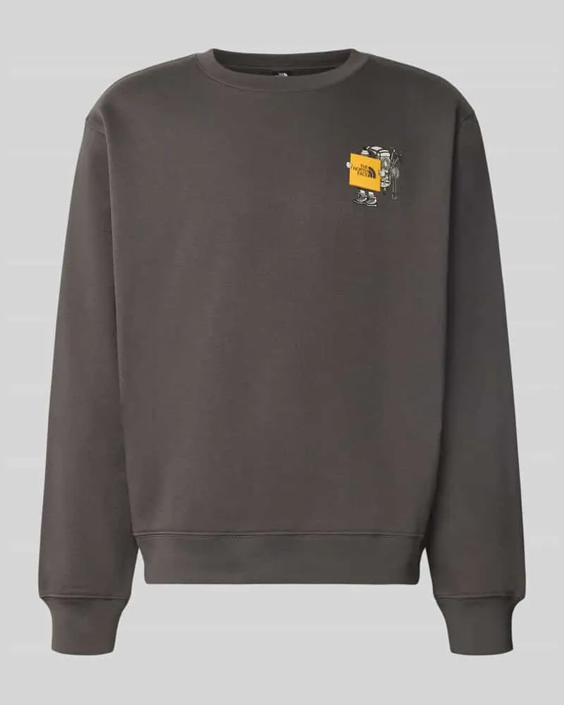 The North Face Relaxed Fit Sweatshirt aus Baumwoll-Mix mit Label-Detail Anthrazit