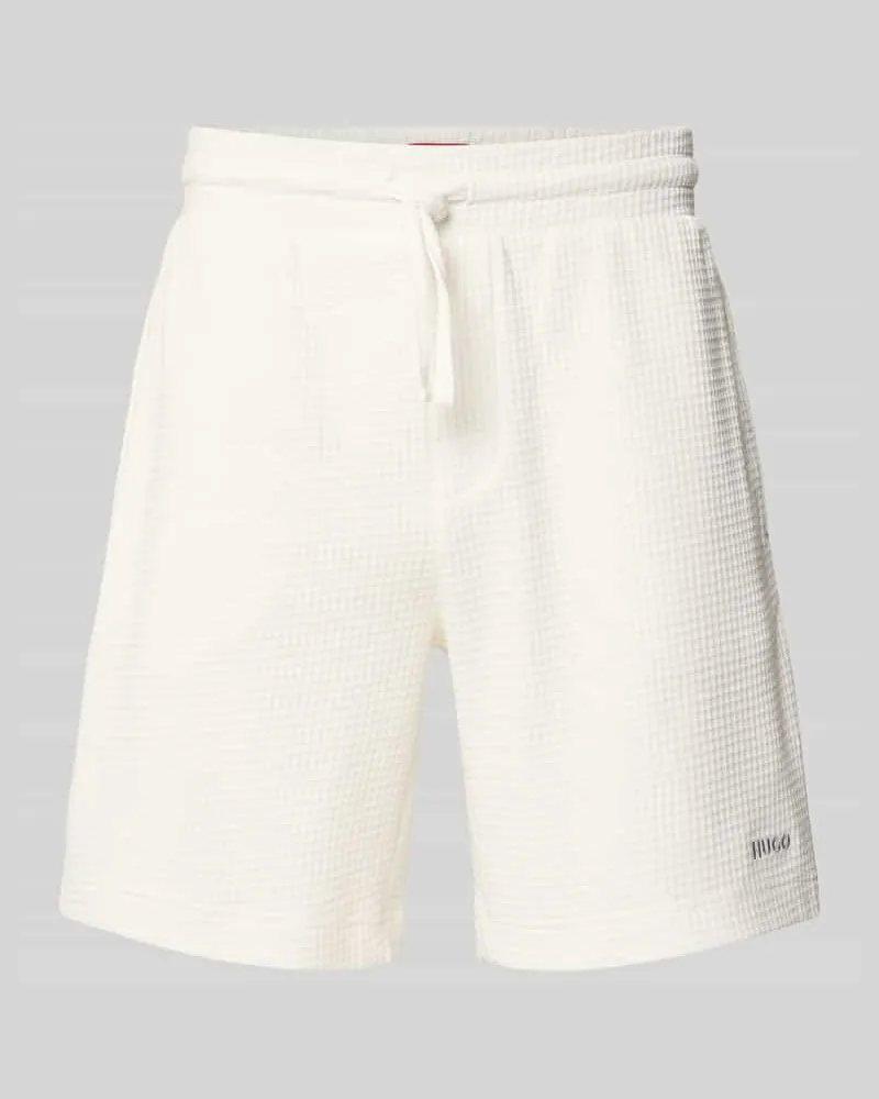 HUGO BOSS Regular Fit Sweatshorts mit Strukturmuster Modell 'Austin 