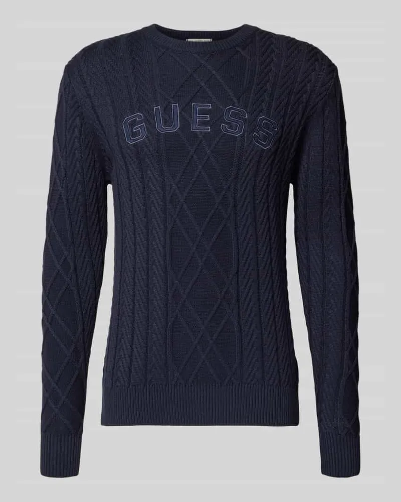 Guess Strickpullover aus Baumwoll-Modal-Mix Marine