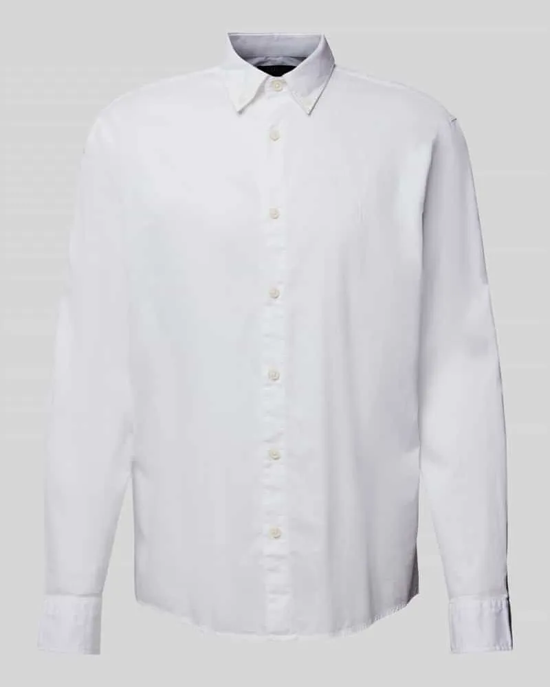 Ralph Lauren Custom Fit Business-Hemd mit Logo-Stitching Weiss