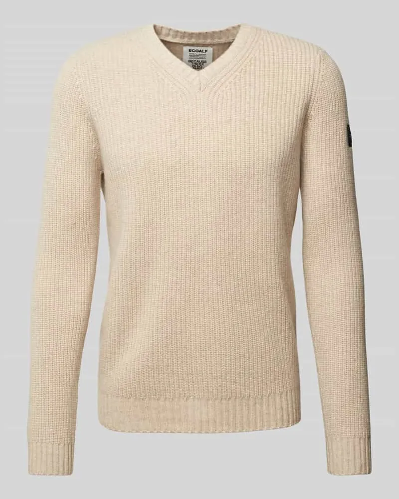 ECOALF Strickpullover mit V-Ausschnitt Modell 'BOJALF Offwhite