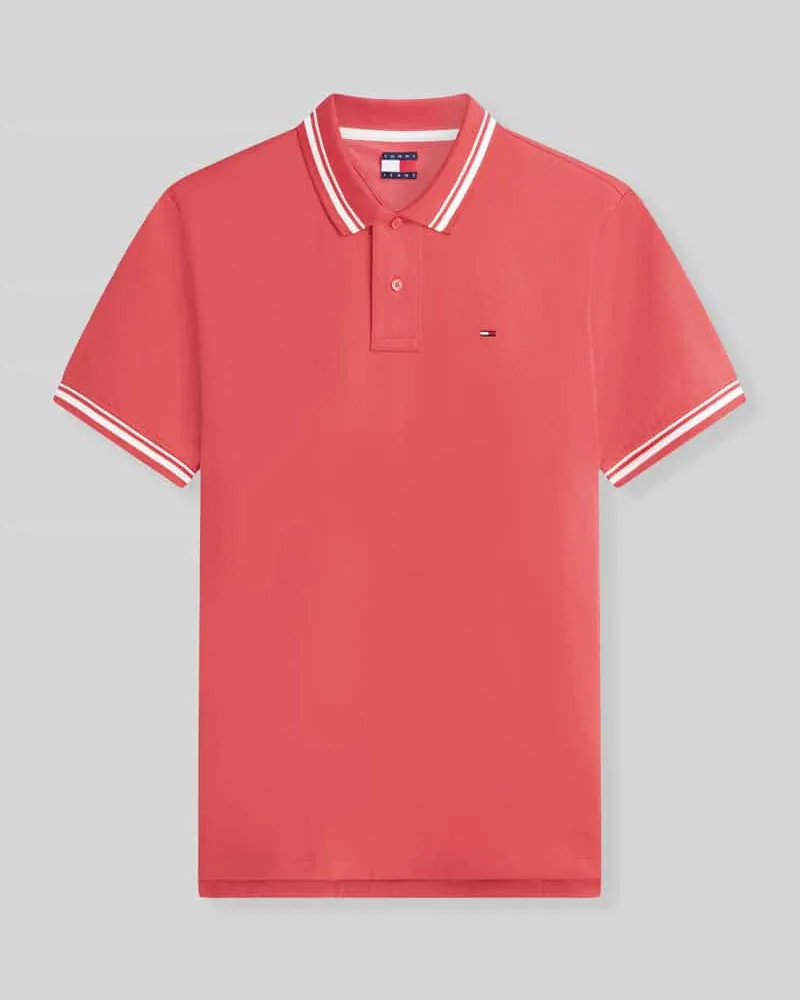 Tommy Hilfiger Regular Fit Poloshirt aus reiner Baumwolle Rot