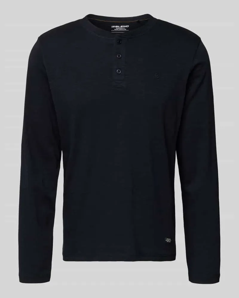 Blend Longsleeve mit kurzer Knopfleiste Modell 'BRAT Black