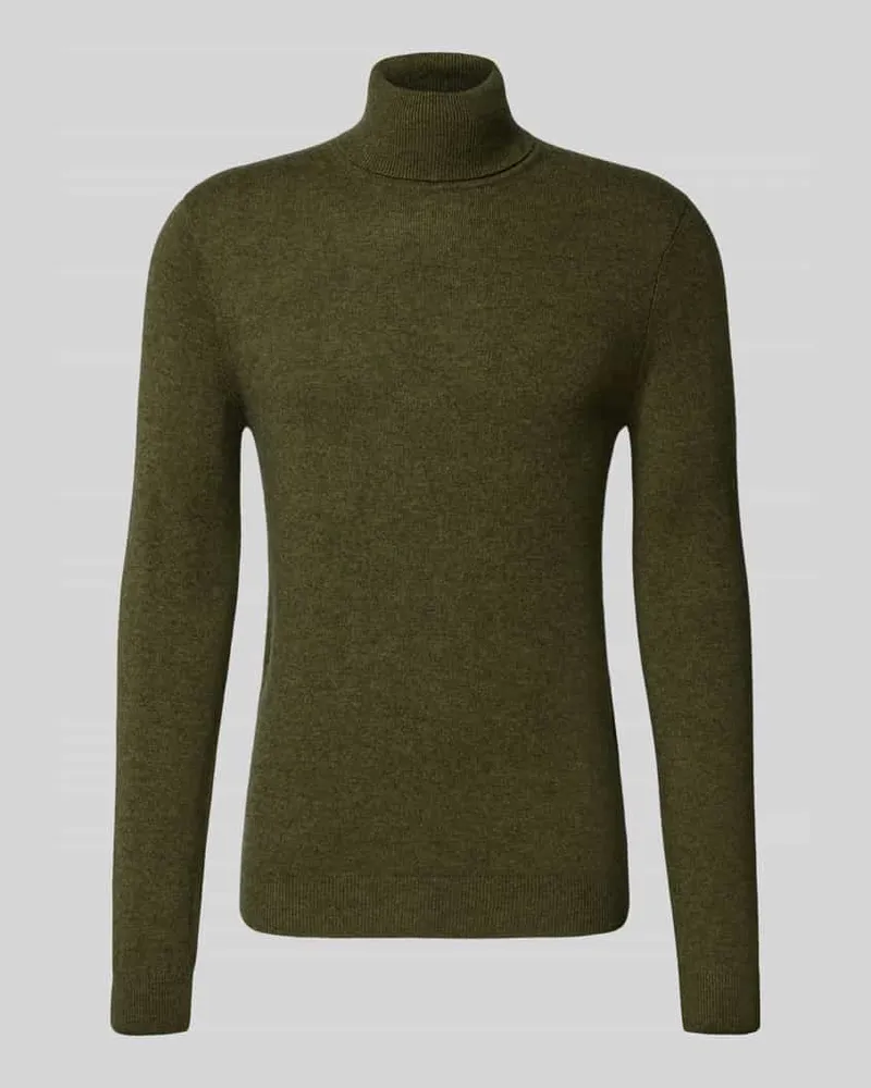 McNeal Regular Fit Rollkragenpullover mit elastischen Abschlüssen Oliv
