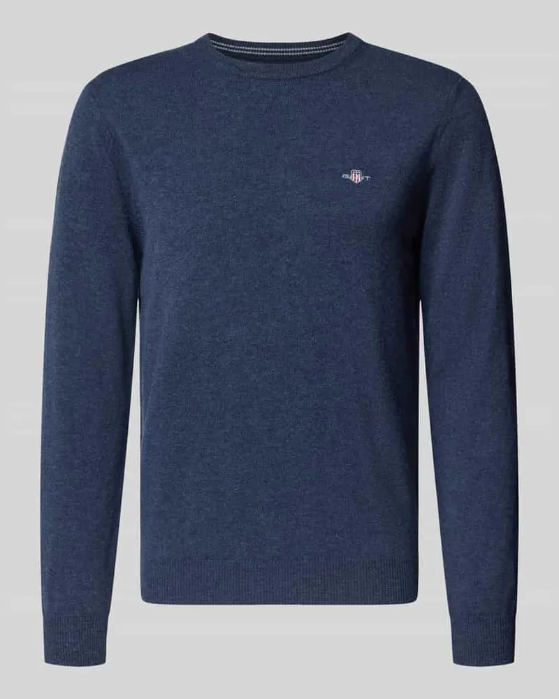 Gant Regular Fit Pullover aus reiner Wolle Hellblau