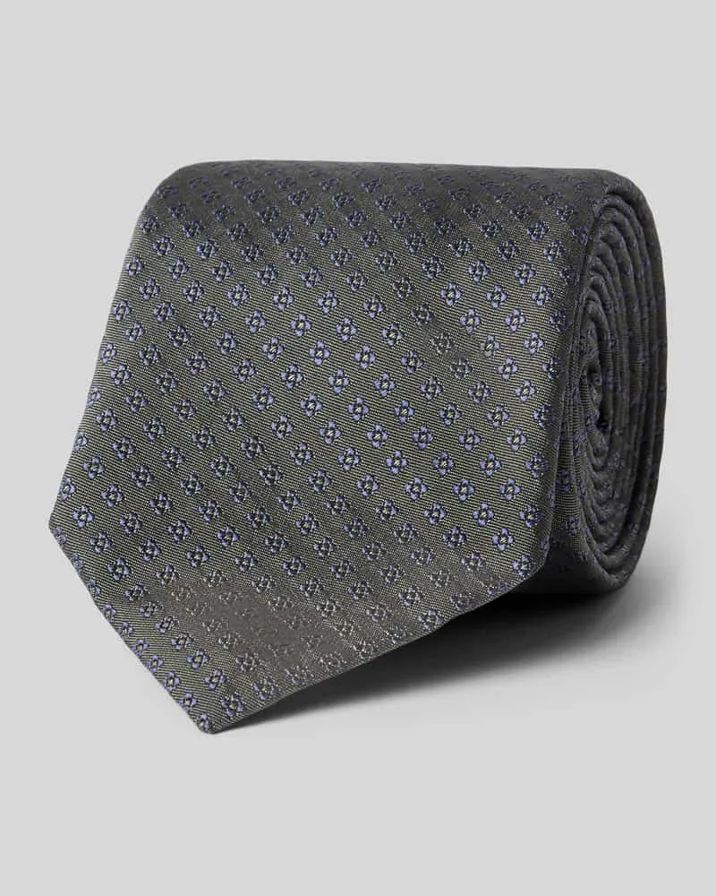 Gierre Milano Seidenkrawatte aus reiner Seide mit Allover-Stitching (7,5 cm Dunkelgruen