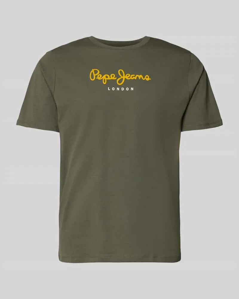 Pepe Jeans Regular Fit T-Shirt aus reiner Baumwolle Modell 'EGGO Khaki