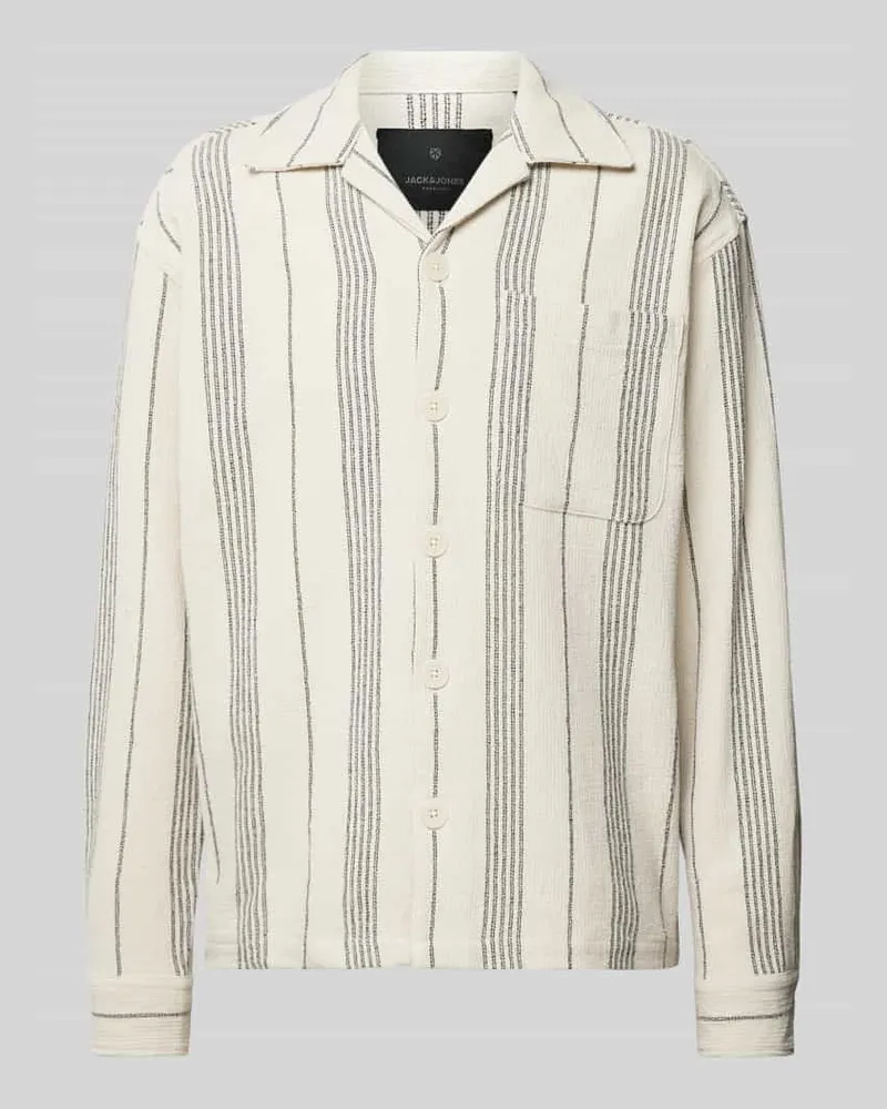 Jack & Jones Regular Fit Freizeithemd mit Streifenmuster Modell 'BLAMANFRED Sand