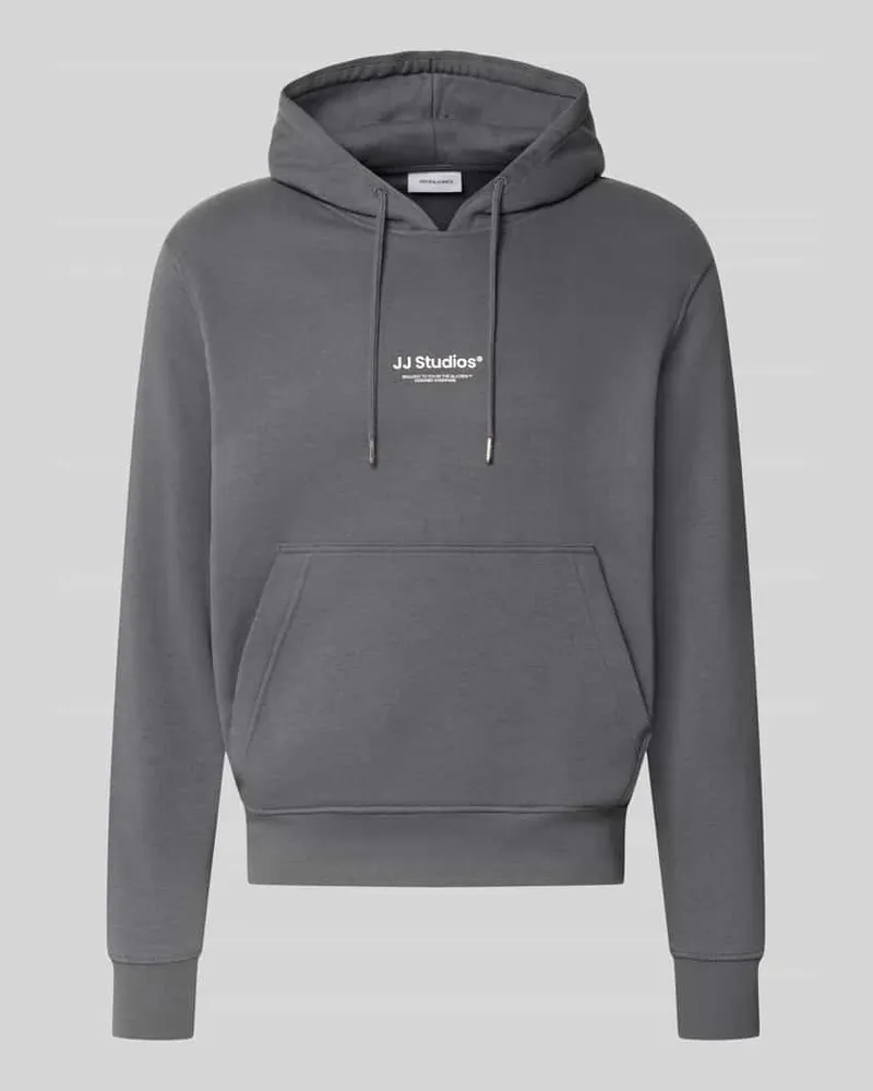 Jack & Jones Regular Fit Hoodie aus Baumwoll-Mix Modell 'Soho Hellgrau