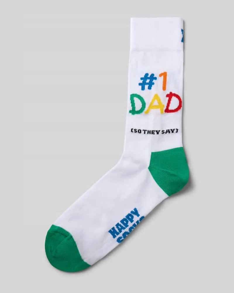 Happy Socks Socken mit Label-Print Offwhite