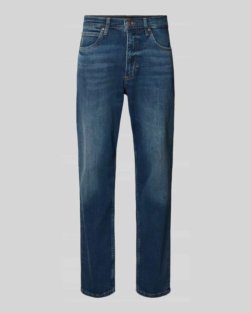 Lee Tapered Fit Jeans aus Baumwoll-Mix Modell 'David Dunkelblau