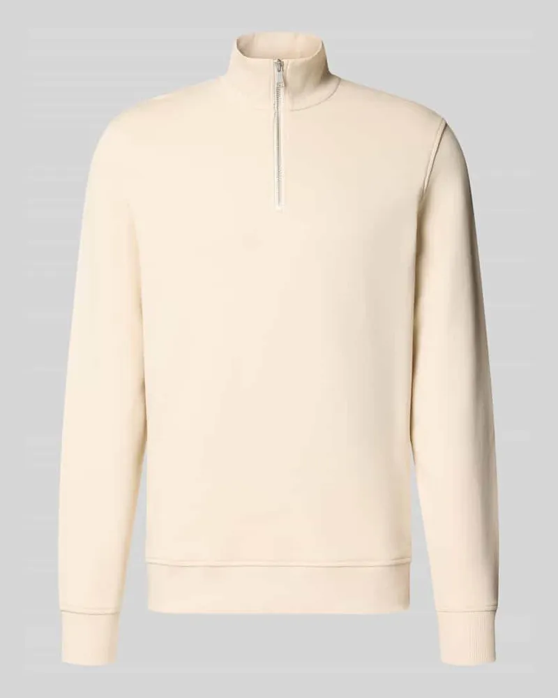 Marc O'Polo Regular Fit Troyer aus reiner Baumwolle Sand
