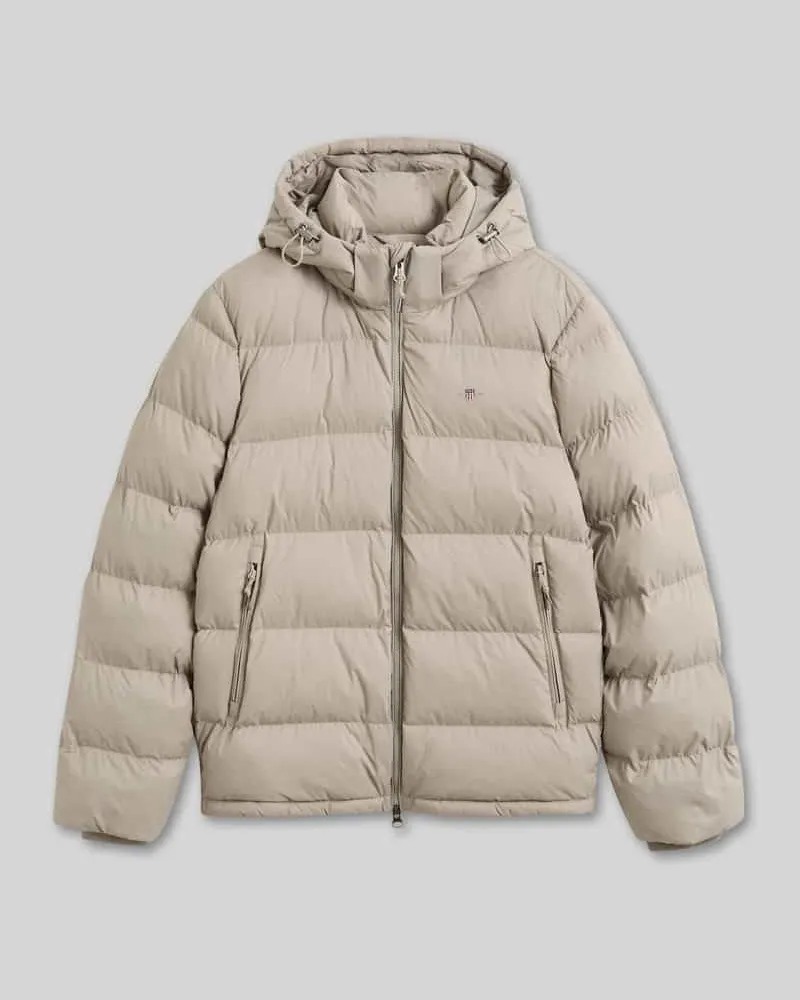 Gant Regular Fit Steppjacke mit Zweiwege-Reißverschluss Taupe