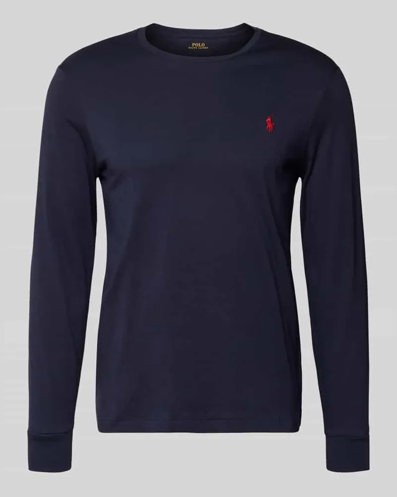 Ralph Lauren Custom Slim Fit Longsleeve mit Label-Stitching Marine