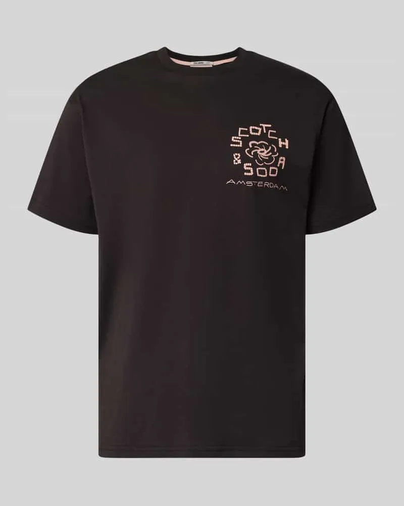 Scotch&Soda T-Shirt mit Label-Print und Rundhalsausschnitt Black