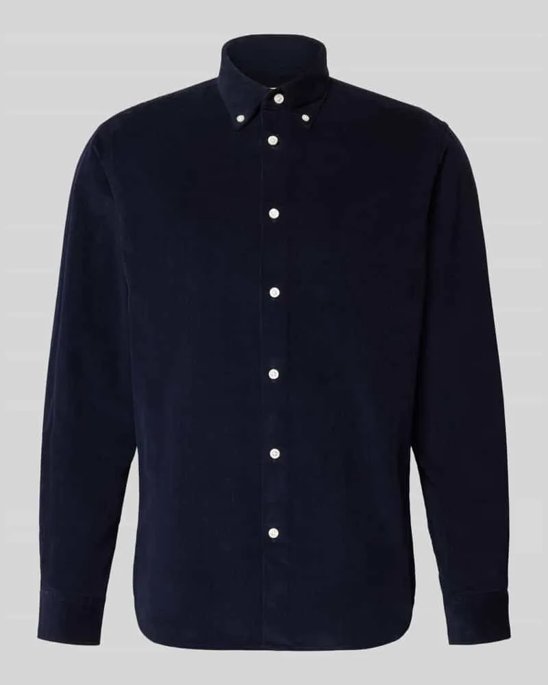 Selected Homme Regular Fit Cordhemd aus reiner Baumwolle Modell 'DANNI Dunkelblau
