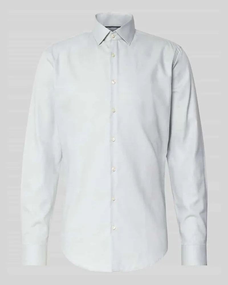 JAKE*S Slim Fit Business-Hemd mit Kentkragen Hellgruen
