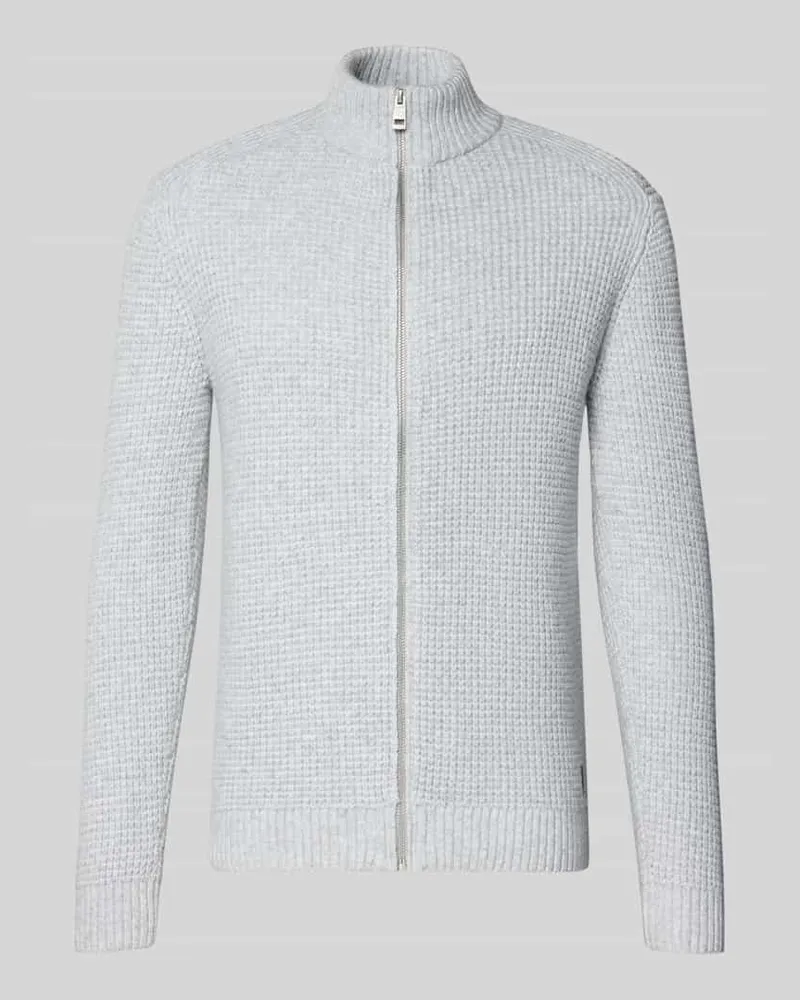 Tom Tailor Regular Fit Strickjacke mit Woll-Anteil Hellgrau