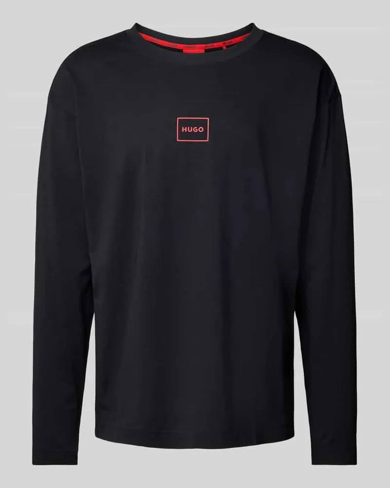 HUGO BOSS Longsleeve mit Label-Print Modell 'Laze 