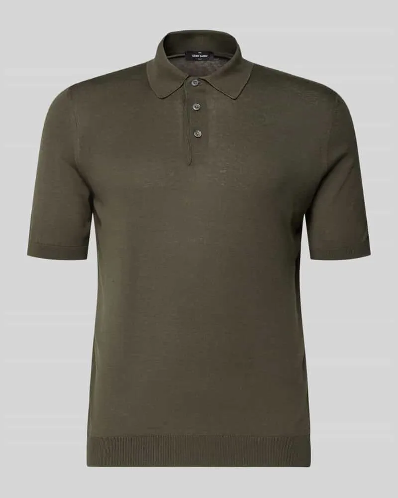 Gran Sasso Slim Fit Poloshirt aus reiner Seide Oliv